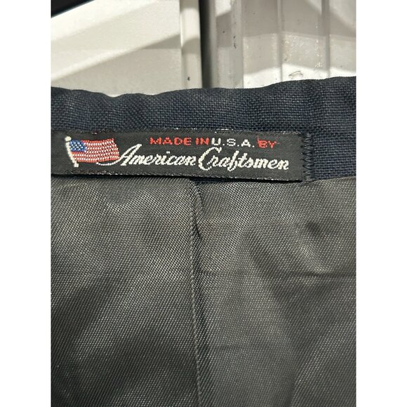 Vintage Stafford Mens Navy Blue Suit Jacket Blazer Size Wool Blend Sz 40S - Picture 6 of 10